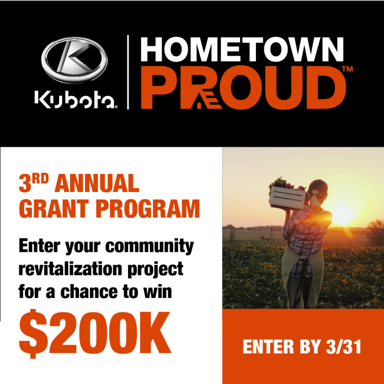 ‘Kubota Hometown Proud’ community revitalization grants open AGDAILY